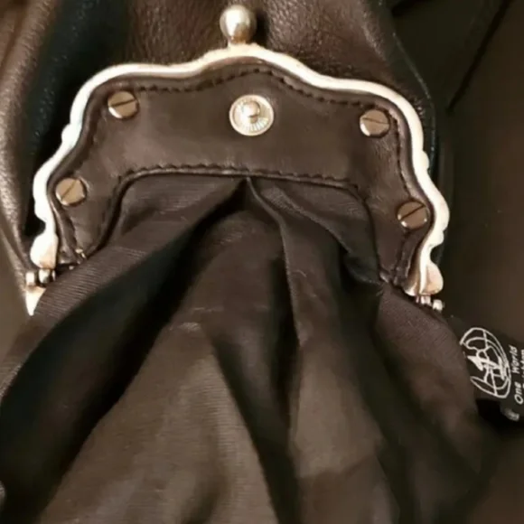 Brighton Black Mini Bag with Silver Plated Closure - Picture 2 of 2